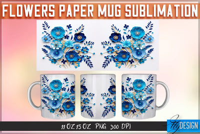 Flowers Paper 11 | 15 Oz Mug Sublimation Sublimation Fly Design 