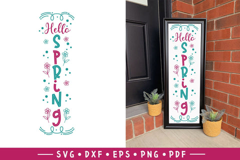 Flowers Sign SVG, Hello Spring, Spring Porch Sign SVG SVG CraftLabSVG 