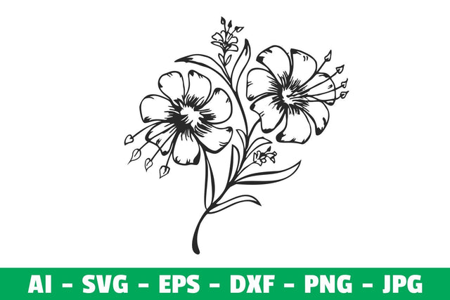 Flowers Silhouette SVG SVG Kasih Ibu 