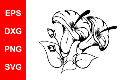 Flowers Silhouette SVG SVG Kasih Ibu 