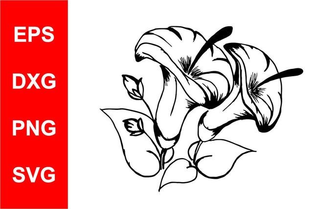 Flowers Silhouette SVG SVG Kasih Ibu 