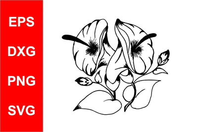 Flowers Silhouette SVG SVG Kasih Ibu 