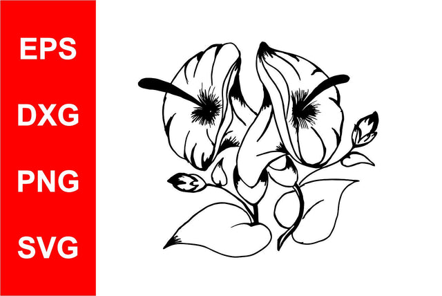 Flowers Silhouette SVG SVG Kasih Ibu 