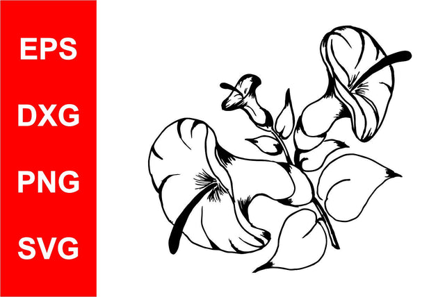 Flowers Silhouette SVG SVG Kasih Ibu 