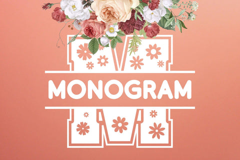 Flowers Split Monogram Font Font ampersand 
