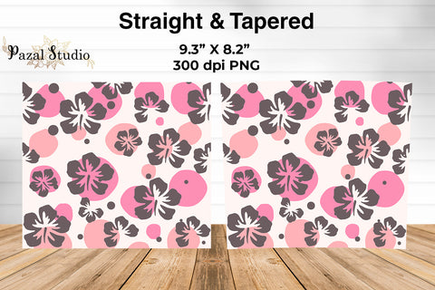 Flowers & Spots 20 oz Skinny Tumbler Wrap Sublimation Design Sublimation Pazal Studio 