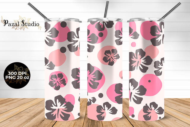 Flowers & Spots 20 oz Skinny Tumbler Wrap Sublimation Design Sublimation Pazal Studio 