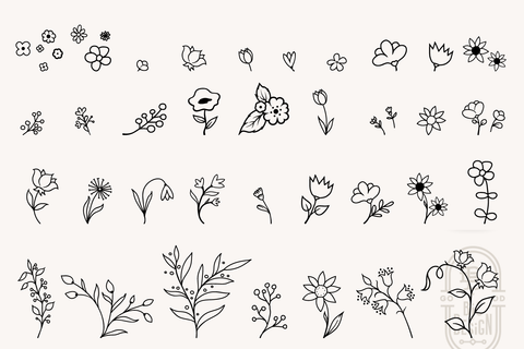 Flowers SVG Bundle | 70 Flowers, Leafs & Botanical Elements SVG Big Design &Co 