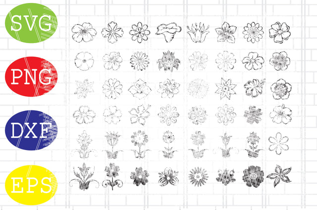 Flowers SVG Bundle, Flowers Clipart, Cute Flower svg, Gardening flower Icon Svg, Flat Flowers clipart SVG DigitalSvgFiles 
