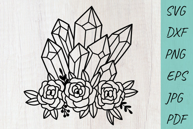 Flowers SVG, Crystals SVG, Crystal with roses SVG Irina Ostapenko 