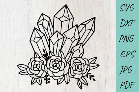 Flowers SVG, Crystals SVG, Crystal with roses SVG Irina Ostapenko 