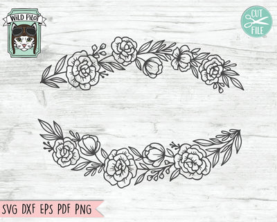 Flowers SVG File, Flowers Cut File, Floral SVG, Flower Border SVG Cut File, Floral Border Cut File, Flowers Frame SVG, Floral Round Border SVG SVG Wild Pilot 