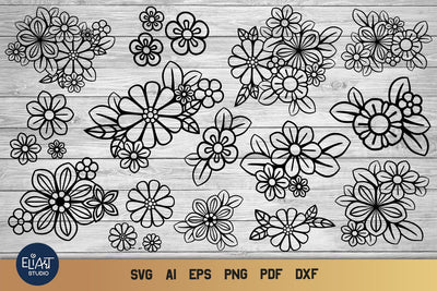 Flowers SVG, Floral SVG, 14 Floral Elements. SVG Elinorka 