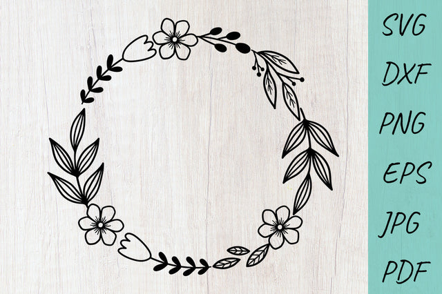 Flowers SVG. Flower Wreath svg, Floral svg, Monogram Wreath SVG Irina Ostapenko 