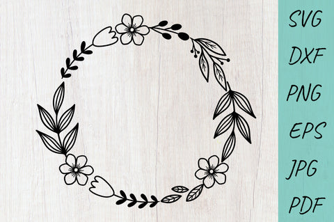 Flowers SVG. Flower Wreath svg, Floral svg, Monogram Wreath SVG Irina Ostapenko 