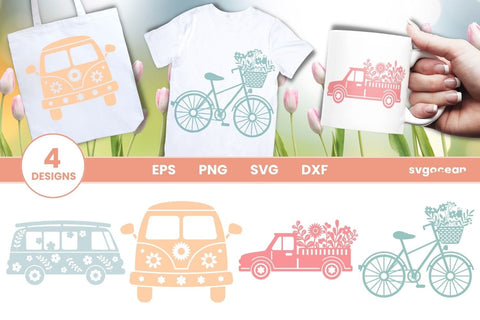 Flowers Truck Svg Bundle | Clipart | Silhouette | Cut Files SVG SvgOcean 