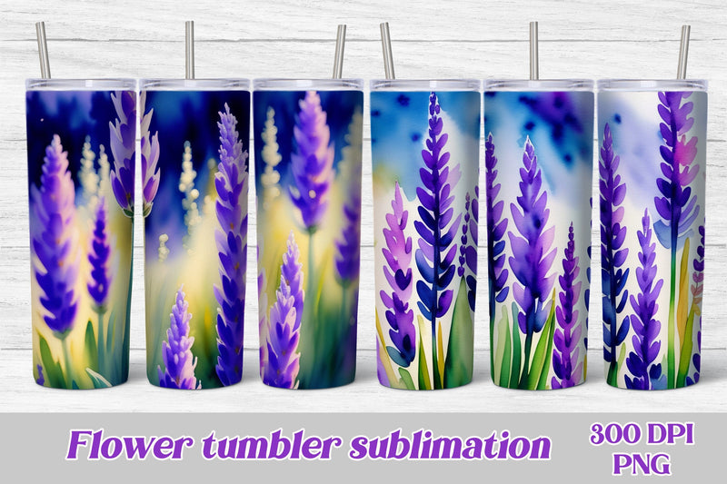 Flowers tumbler wrap | Lavender tumbler sublimation Sublimation Svetana Studio 