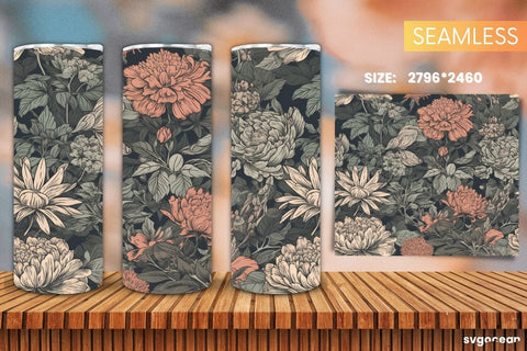 Flowers Tumbler Wraps Bundle | 20 Oz | Sublimation Sublimation SvgOcean 