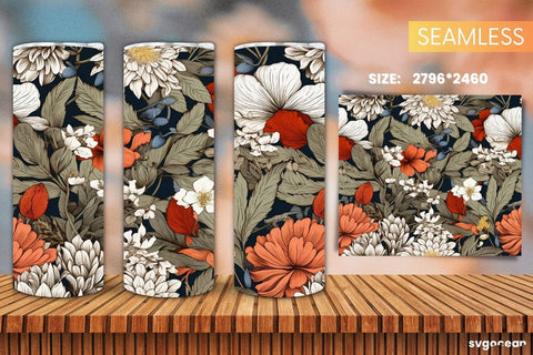 Flowers Tumbler Wraps Bundle | 20 Oz | Sublimation Sublimation SvgOcean 