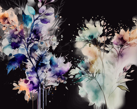 Flowers Watercolor, Gentle Colors, JPG PNG Sublimation nikola 