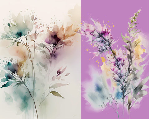 Flowers Watercolor, Gentle Colors, JPG PNG Sublimation nikola 