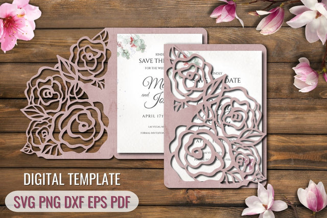 Flowers Wedding Invitation Template SVG SvgOcean 