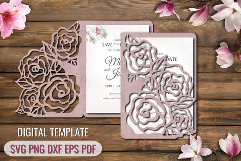 Flowers Wedding Invitation Template SVG SvgOcean 