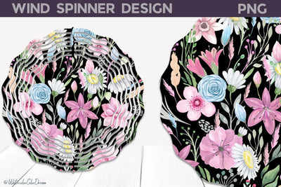 Flowers Wind Spinner Sublimation Sublimation WatercolorColorDream 