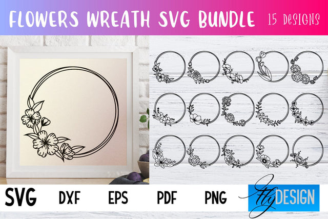 Flowers Wreath SVG | SVG Design SVG Fly Design 