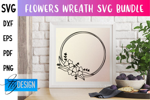 Flowers Wreath SVG | SVG Design SVG Fly Design 