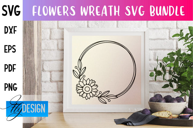 Flowers Wreath SVG | SVG Design SVG Fly Design 