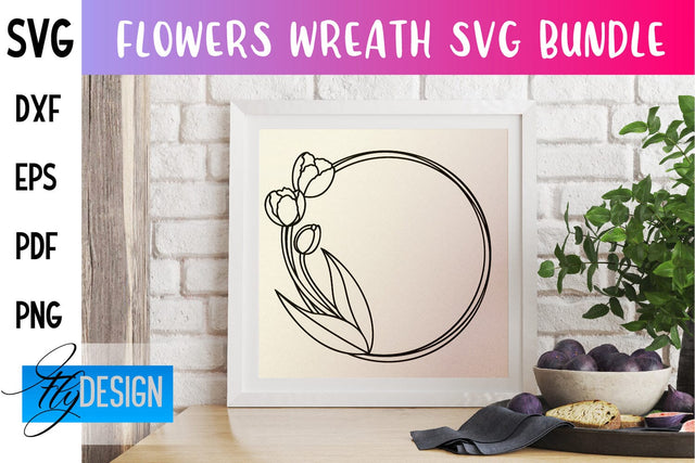 Flowers Wreath SVG | SVG Design SVG Fly Design 