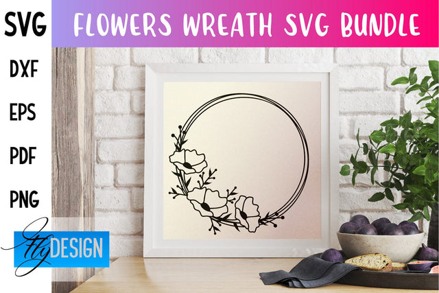 Flowers Wreath SVG | SVG Design SVG Fly Design 