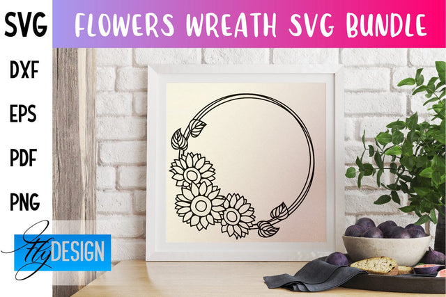 Flowers Wreath SVG | SVG Design SVG Fly Design 