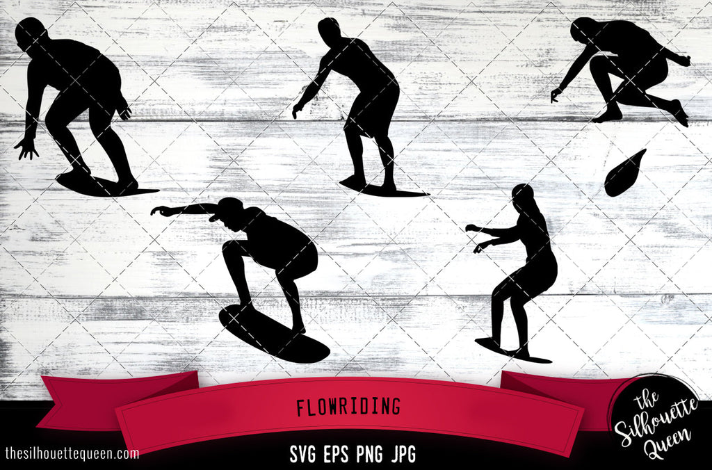 Flowriding Silhouette Vector SVG - So Fontsy