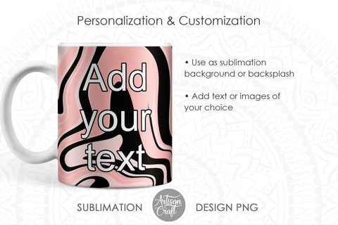 Fluid art 11oz coffee mug template with silver glitter SVG Artisan Craft SVG 