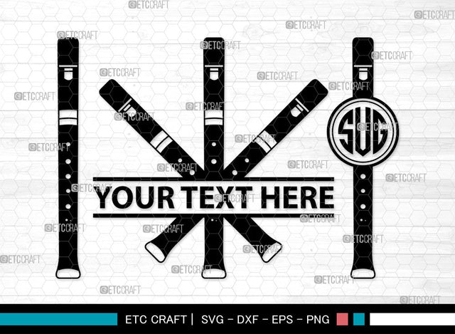Flute Instrument Monogram SVG | Flute Svg | Musical Instrument Svg | Instrument Svg | Marching Band | Bundle | Flute Instrument Cilpart SVG ETC Craft 