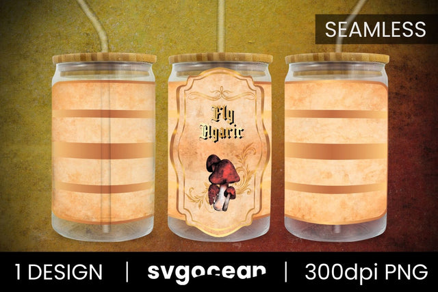 Fly Agaric Can Glass PNG Sublimation SvgOcean 