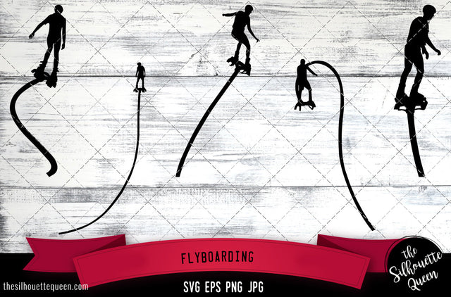 Flyboarding Silhouette Vector SVG SVG Loveleen Kaur 
