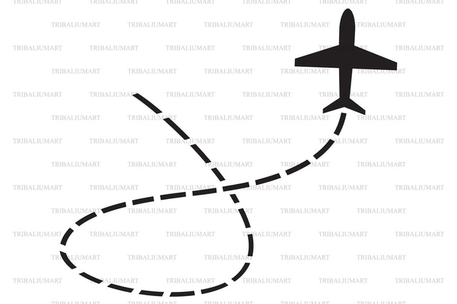 Flying airplane route SVG TribaliumArtSF 