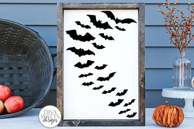 Flying Bats SVG | Halloween Design for Sign and More SVG Diva Watts Designs 