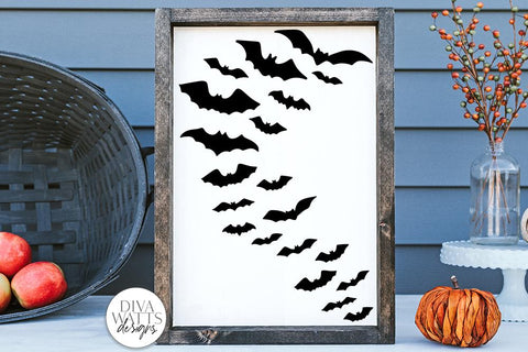Flying Bats SVG | Halloween Design for Sign and More SVG Diva Watts Designs 