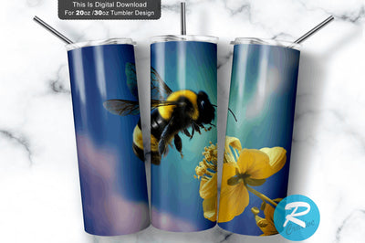Flying Bee 20 oz / 30 oz Tumbler PNG Sublimation Regulrcrative 
