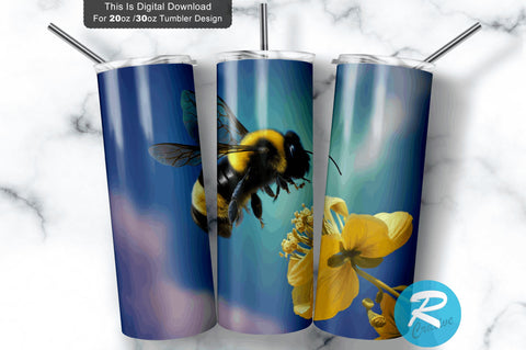 Flying Bee 20 oz / 30 oz Tumbler PNG Sublimation Regulrcrative 