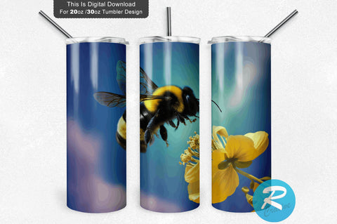 Flying Bee 20 oz / 30 oz Tumbler PNG Sublimation Regulrcrative 