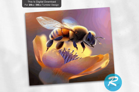 Flying Bee Flower 20 oz / 30 oz Tumbler PNG Sublimation Regulrcrative 