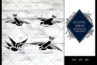 Flying Birds Stencil Vector SVG SVG Loveleen Kaur 