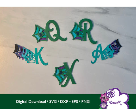 Flying Dragon Wing Alphabet SVG | Multilayered Jewel-Colored SVG DawnKDesigns 