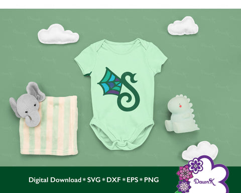 Flying Dragon Wing Alphabet SVG | Multilayered Jewel-Colored SVG DawnKDesigns 