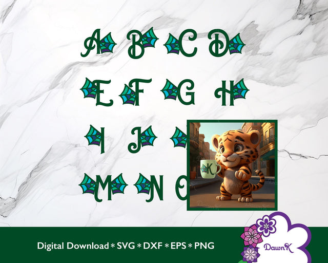 Flying Dragon Wing Alphabet SVG | Multilayered Jewel-Colored SVG DawnKDesigns 